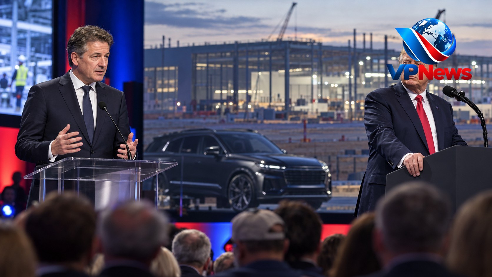 Иллюстрация к новости: Главу Audi раскритиковали за выступление рядом с Трампом