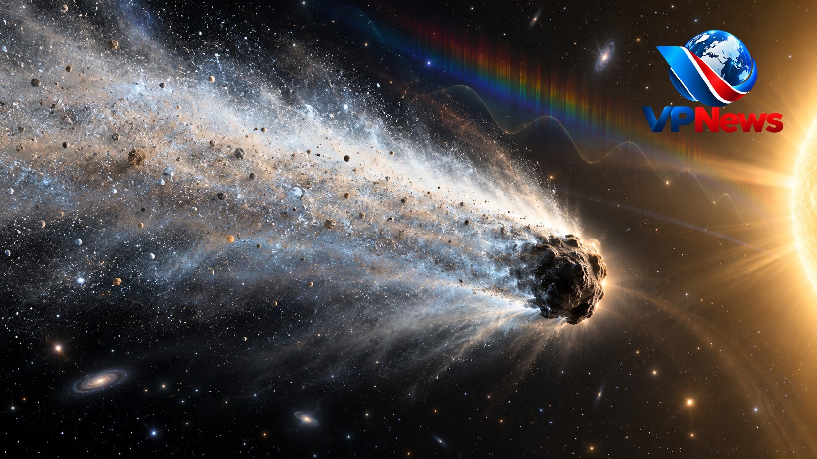 Иллюстрация к новости: Лёд межзвёздной кометы 3I/ATLAS по Webb смешан с пылью
